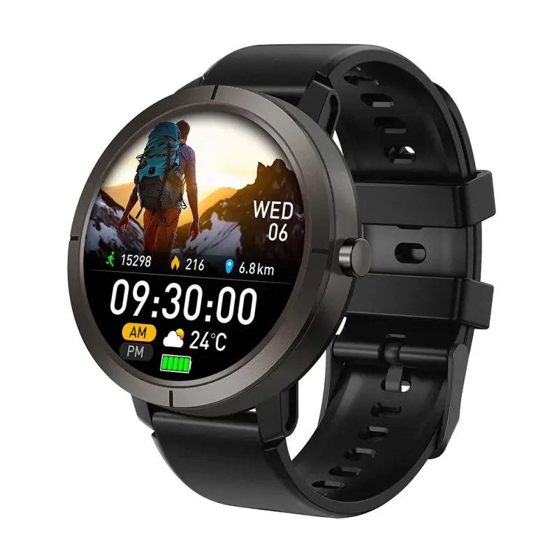 YES Trail GPS Smartwatch – 1.32" AMOLED 466×466, Built-in GPS + Compass, 5ATM Waterproof, SpO₂ & Heart Rate Monitor